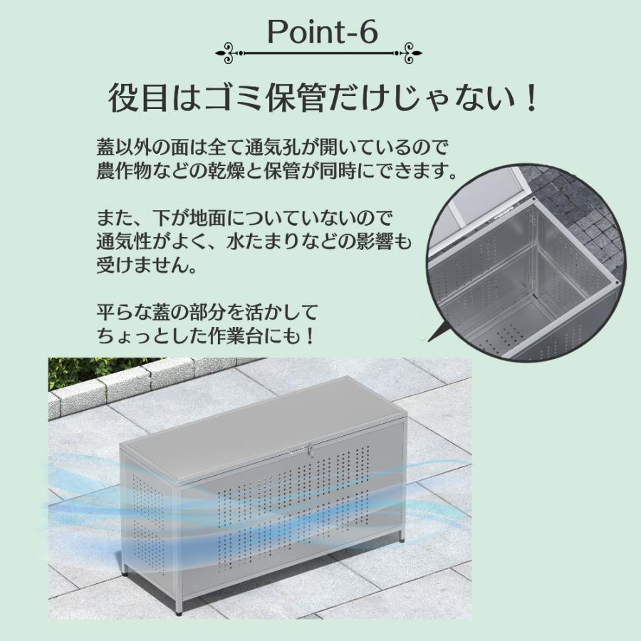 ゴミ箱 ゴミステーション ごみ収集ボックス 組立式 350L 屋外 大きい カラス除け ゴミ荒らし防止 ごみ大型 庭用 キッチン 分別 ゴミ箱キャスター｜rare-count｜07