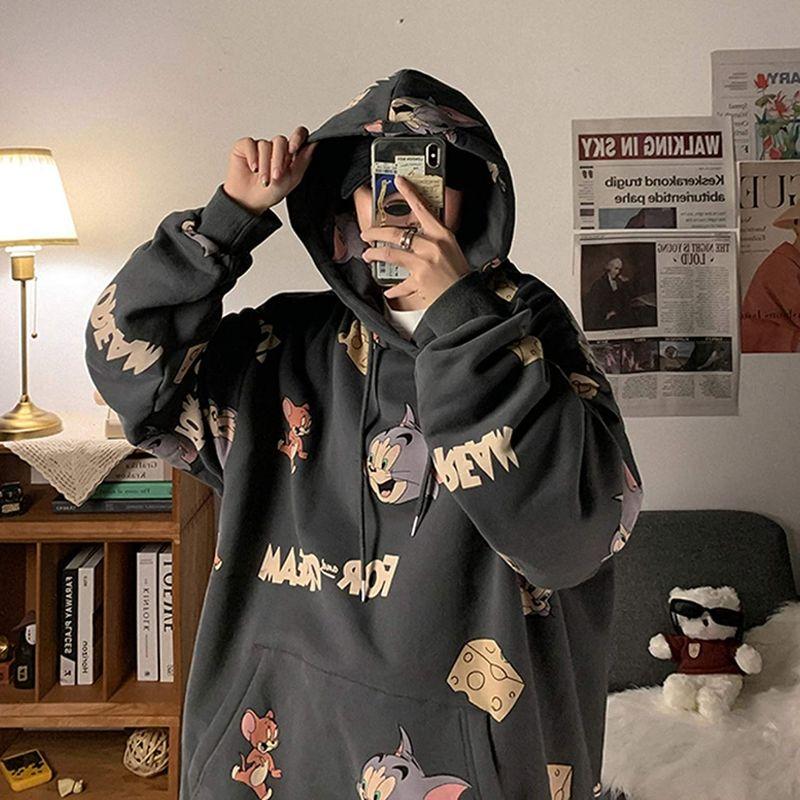 かっこいいパーカー Tom Jerry メンズ レディース 秋冬 トップス スウェットパーカー トレーナー 長袖 ゆったり トムとジェリ ラ レコルト 通販 Yahoo ショッピング