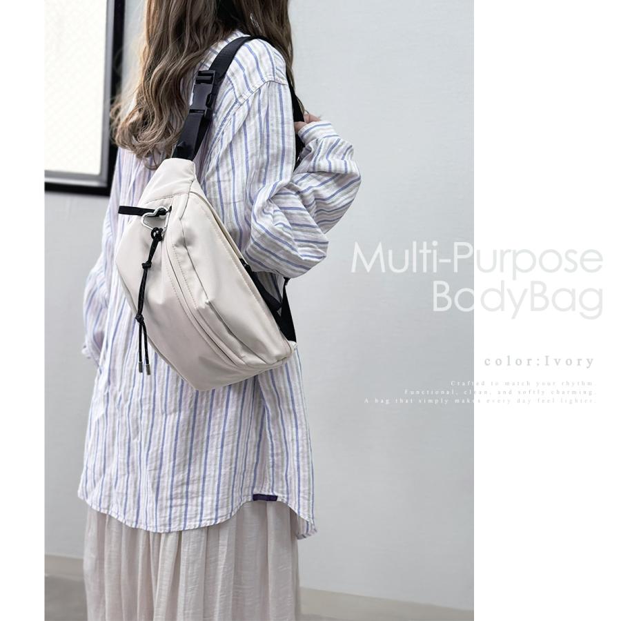 ボディバッグ レディース 大容量 ワンショルダーバッグ 斜めがけ 撥水 カラビナ 軽量 抗菌 防臭 カジュアル 爆買 | GISELLE | 16