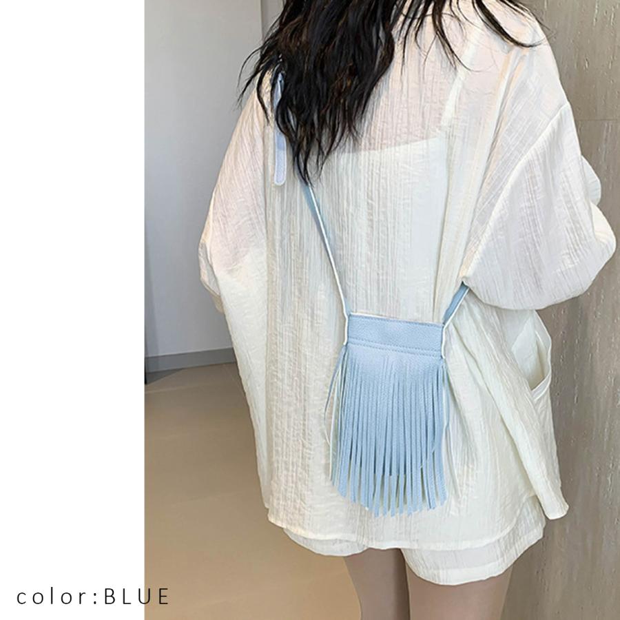 GISELLE ショルダーバッグ レディース 斜め掛け フリンジ 軽量 スマホ