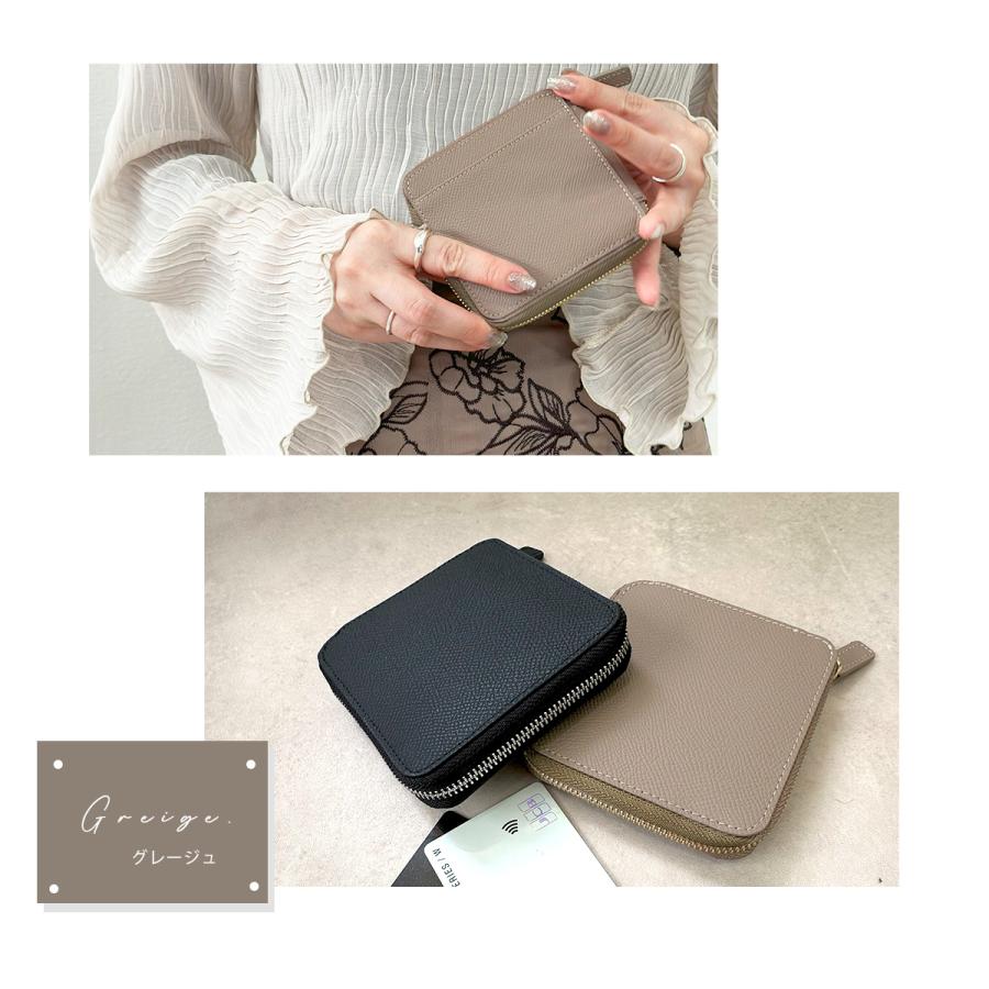 GISELLE 財布 レディース 本革 ミニ財布 二つ折り財布 薄い ラウンド