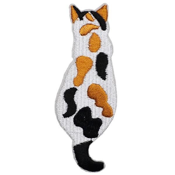 ワッペン 刺繍 縦10cm×横3.7cm 猫 ねこ ネコ アイロン貼付け可能 ハンドメイド バッグやiPhoneケースをオリジナルに アップリケ メール便｜rareleak｜02