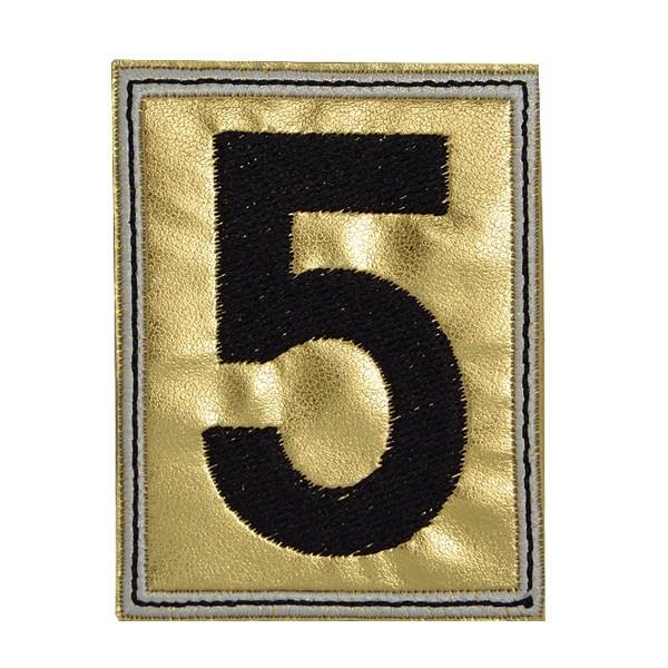 ワッペン 刺繍ワッペン アイロン接着 縦6.8cm×横5.3cm ゴールド 数字