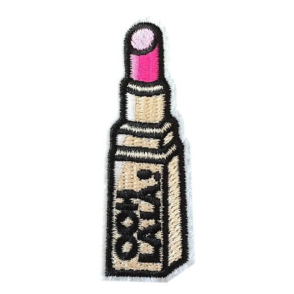 ワッペン 刺繍ワッペン アイロン接着 縦7cm×横2.5cm リップ 口紅 コスメ アップリケ アイロンワッペン 手芸 WAPPEN メール便 爆買 | ブランド登録なし | 01
