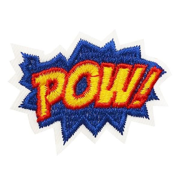 ワッペン 刺繍ワッペン 縦4cm×横5.4cm POW! アルファベット アイロン