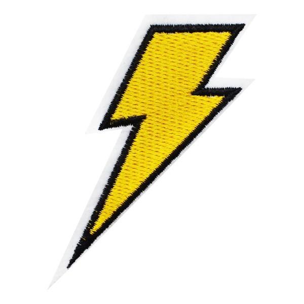 ワッペン 刺繍ワッペン 縦7.5cm×横5.7cm 雷 カミナリ 稲妻 イナズマ