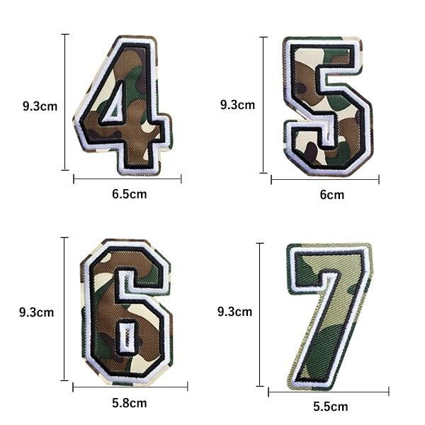 ミリタリー ワッペン 刺繍 アイロン おしゃれ アップリケ 数字