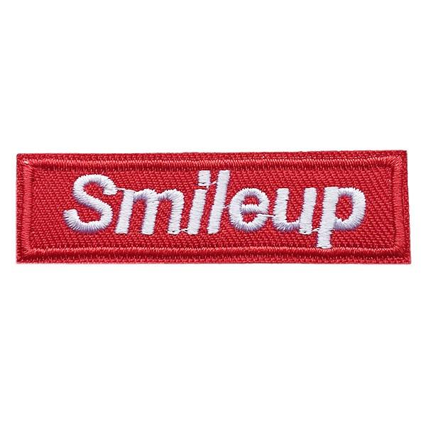 ワッペン アイロン ロゴ 刺繍 アイロン接着 縦1.7cm×横6cm smile up