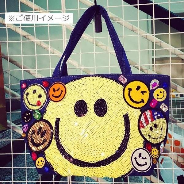 ミニ スマイル ワッペン 刺繍 アイロン おしゃれ アップリケ