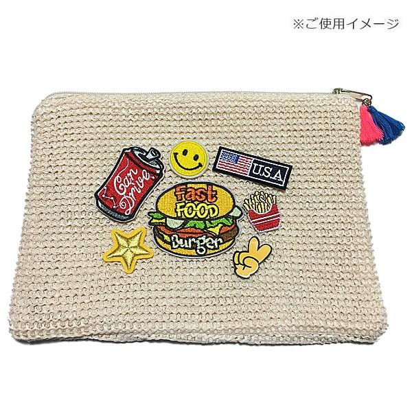 ハンバーガー ワッペン 刺繍 アイロン おしゃれ かわいい アップリケ バーガー 食べ物 FastFOOD レトロ 縦5.5cm×横7cm メール便 爆買 | ブランド登録なし | 02