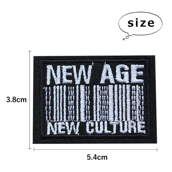 バーコード ワッペン 刺繍 アイロン おしゃれ アップリケ NEWYORK