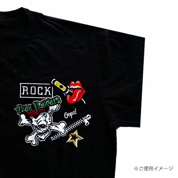 スカル ワッペン アップリケ わっぺん アイロン おしゃれ 刺繍 ドクロ ガイコツ 骸骨 縦10cm×横11cm メール便 爆買 | ブランド登録なし | 01