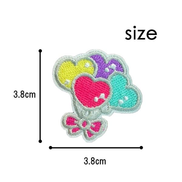 ワッペン 刺繍 アイロン アイロン接着 風船 ハート heart 縦3.8