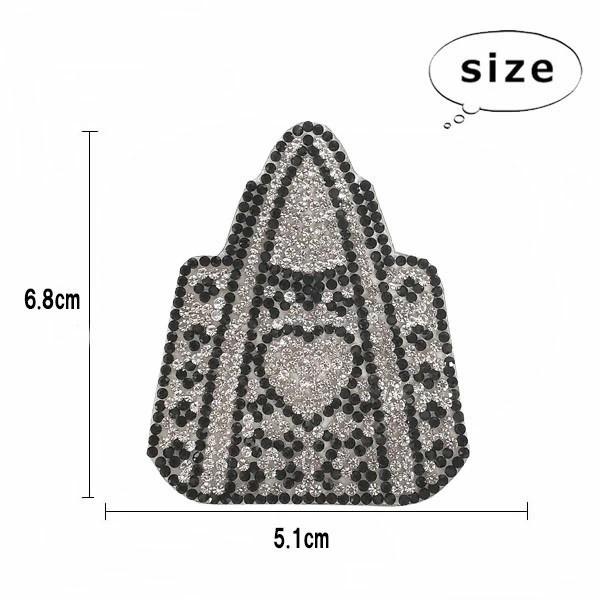 ストーン ワッペン わっぺん 縦6.8cm×横5.1cm アイロン接着 bag バッグ