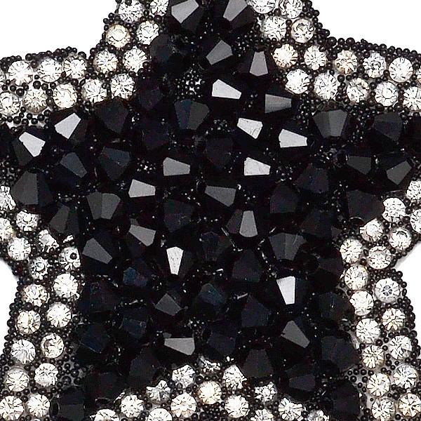 ワッペン アイロン 星 ストーン付きワッペン 縦6.5cm×横6.5cm キラキラ