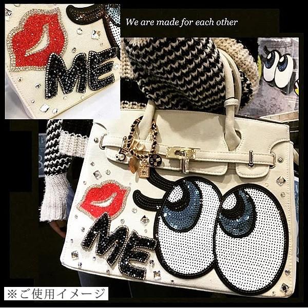 ワッペン ストーン付きワッペン 縦5.8cm×横8.4cm キラキラ 唇 くちびる