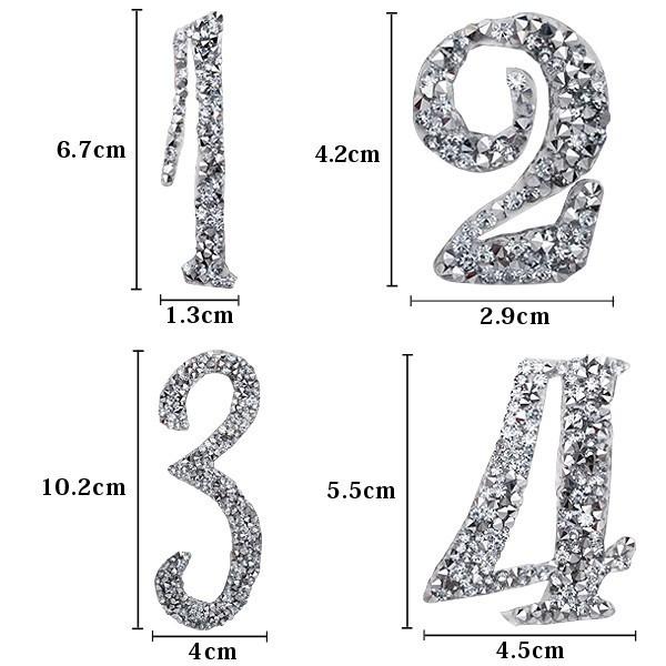 ワッペン ストーンワッペン アイロン接着 数字1〜12セット