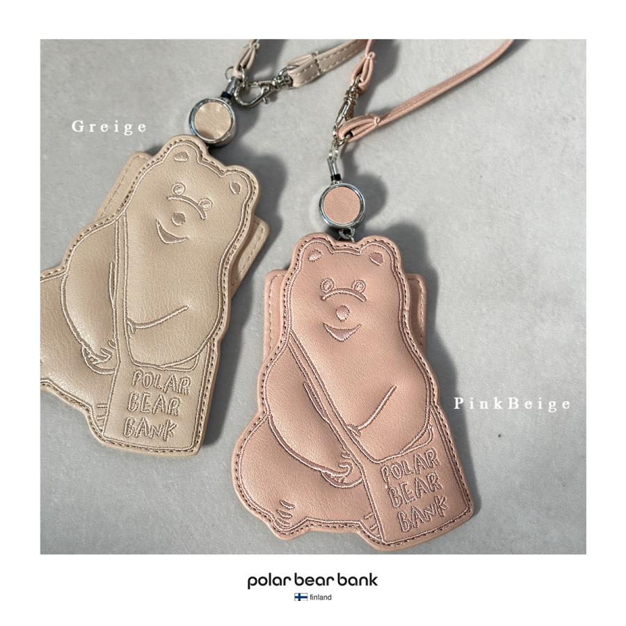 pollarbearbank ポーラーベアバンク パスケース リール付き 定期入れ