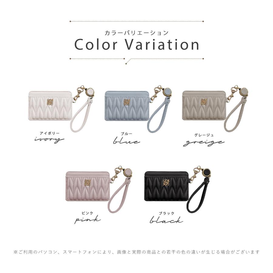 GISELLE パスケース リール付き 定期入れ レディース icカード 2枚