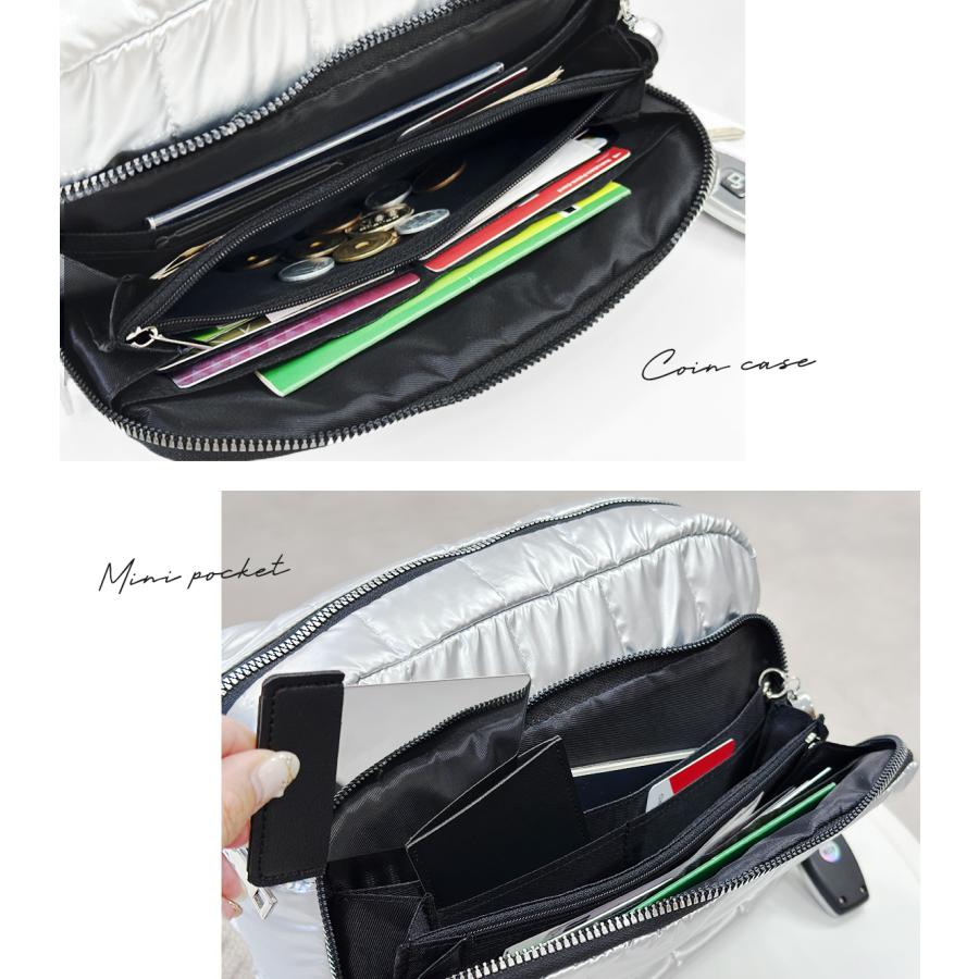ショルダーバッグ レディース 大容量 斜めがけ 軽量 お財布ショルダー ボディバッグ キルティング ナイロン 撥水 仕切り 割れないミラー付き 爆買 | GISELLE | 07