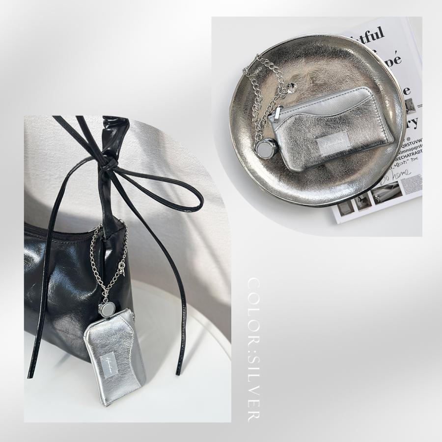 キーケース キーポーチ スマートキー対応 リール付 ポーチ 小物入れ コンパクト カードケース レディース チェーン パスケース マルチケース キーカバー | GISELLE | 10