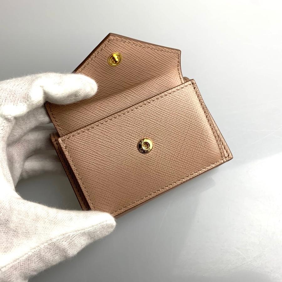 爆買い 折り財布 ゴールド金具 プラダ 未使用 K266 ミニ財布 レザー ゴールド 折り財布 Williamsav Com