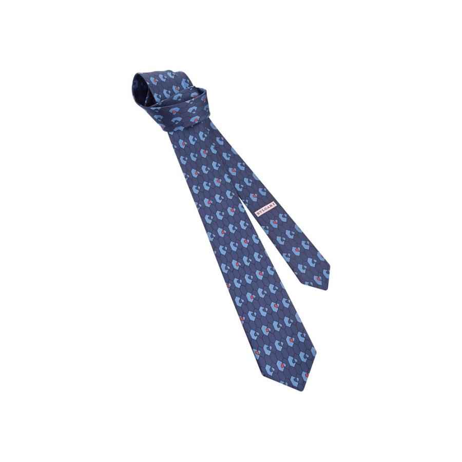 ブルガリ Bvlgari ファッション ネクタイ ネイビー プリント セブンフォールド シルク メンズファッション bvlgari 春 ブランドショップrarelist