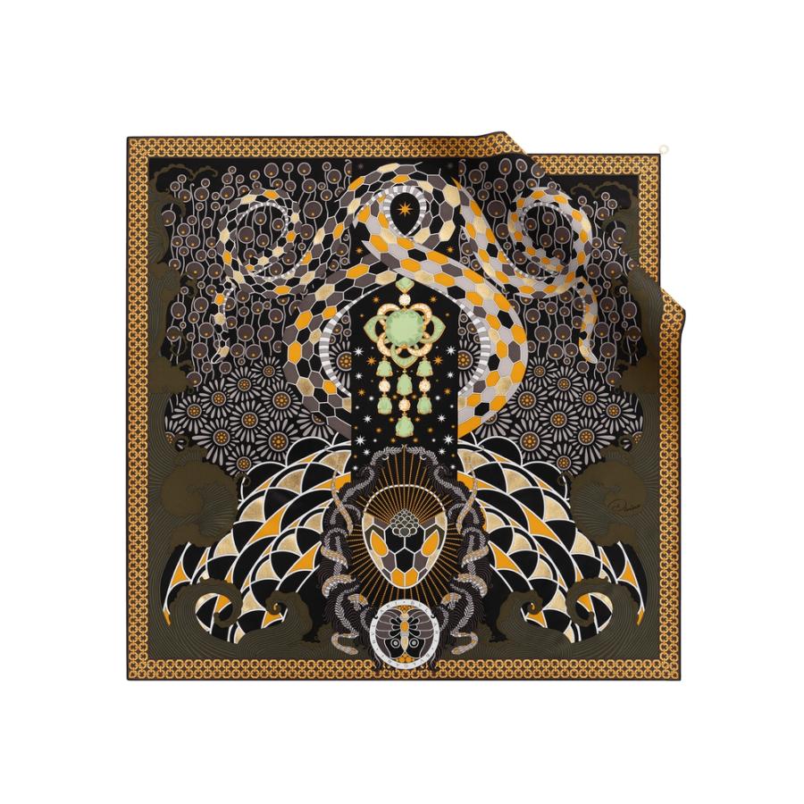 ブルガリ Bvlgari スカーフ ブラック プリント シルク Maknabrand Com