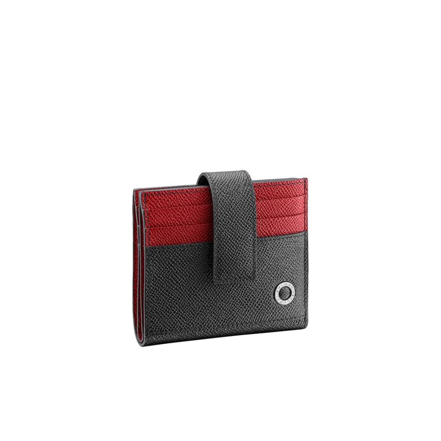 ブルガリ ファッション メンズファッション 財布 帽子 ファッション小物 Bvlgari カードケース 名刺入れ パスケース ブラック ルビーレッド レッド レザー bvlgari ブランドショップrarelist 春夏新作モデル