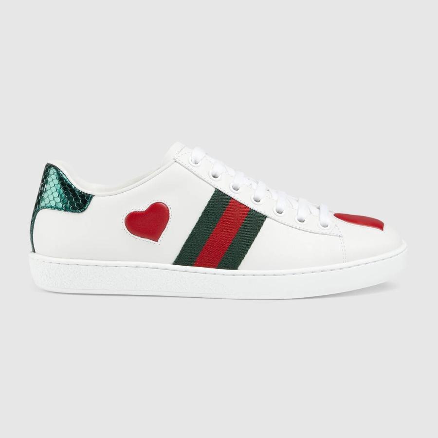 新作人気モデル 靴 シューズ スニーカー Gucci グッチ 靴 Gucci ブランド専門店 ホワイト レザー ストライプ ハート レッド グリーン シューズ Hipf Edu Sa