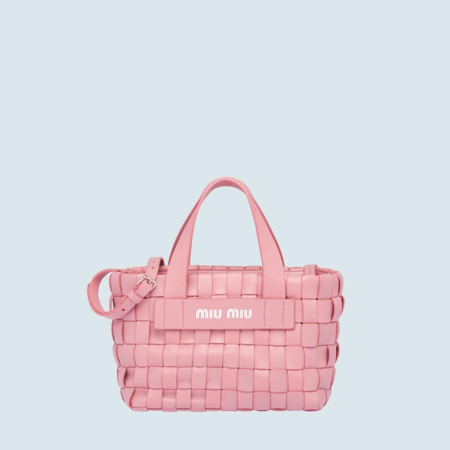 ミュウミュウ Miu Miu バッグ バック トートバッグ ショルダーバッグ ピンク シルバー 編み込み ウーブン ナッパレザー 5ba1702d8kf0028voiomiumiu5ba1702d8kf0028voio ブランドショップrarelist 通販 Yahoo ショッピング