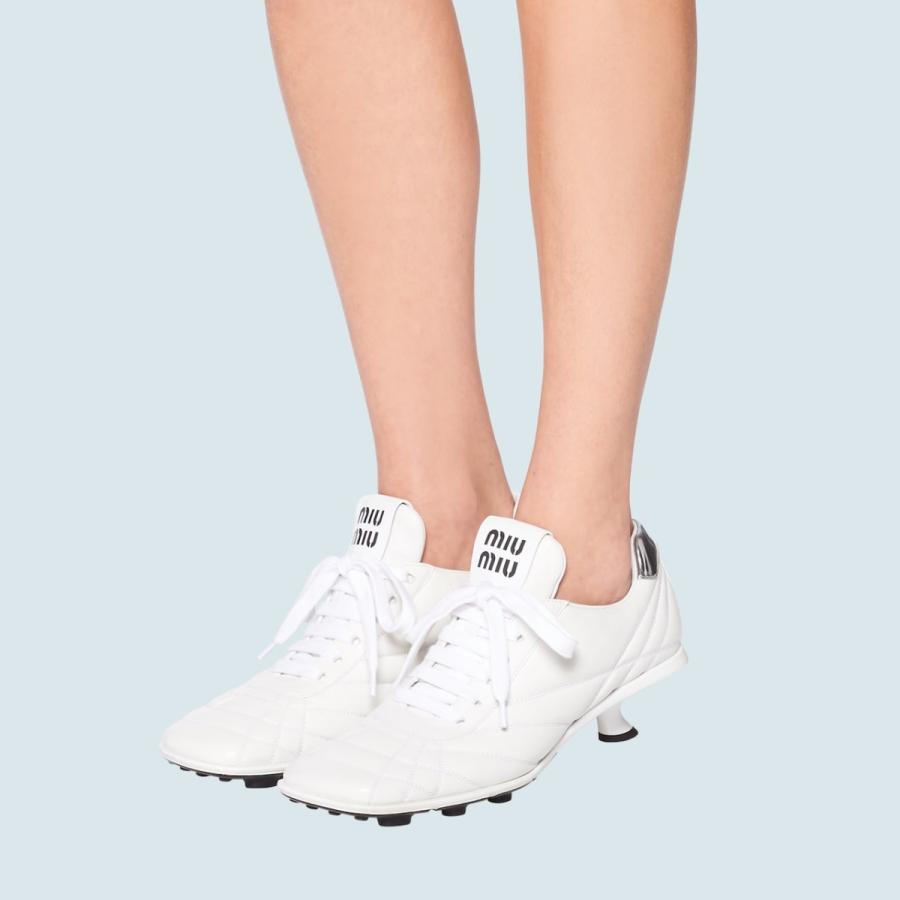 ミュウミュウ MIU MIU スニーカー シューズ 靴 ホワイト ラムスキン