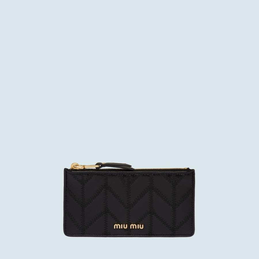 21新発 ミュウミュウ Miu Miu カードケース 名刺入れ パスケース ブラック ゴールド パッチワーク モチーフ レザー 全商品オープニング価格特別価格 Www Skylanceronline Com