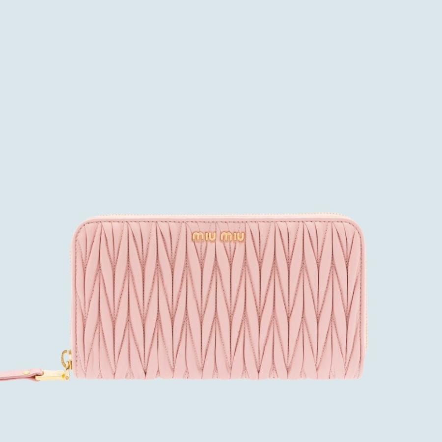 ミュウミュウ Miu Miu 財布 長財布 ラウンドファスナー ピンク ゴールド ギャザー ナッパレザー 5ml506nf0615miumiu5ml506nf0615 ブランドショップrarelist 通販 Yahoo ショッピング