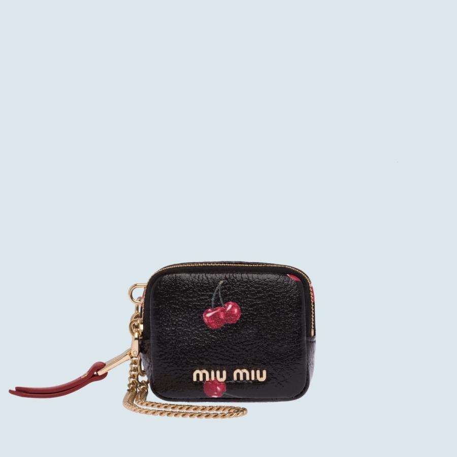 ミュウミュウ Miu Miu バッグ バック 化粧ポーチ コスメポーチ ポーチ ブラック レッド ゴールド チェリー プリント ゴートスキン レザー 5tl4292dnhf0d9amiumiu5tl4292dnhf0d9a ブランドショップrarelist 通販 Yahoo ショッピング