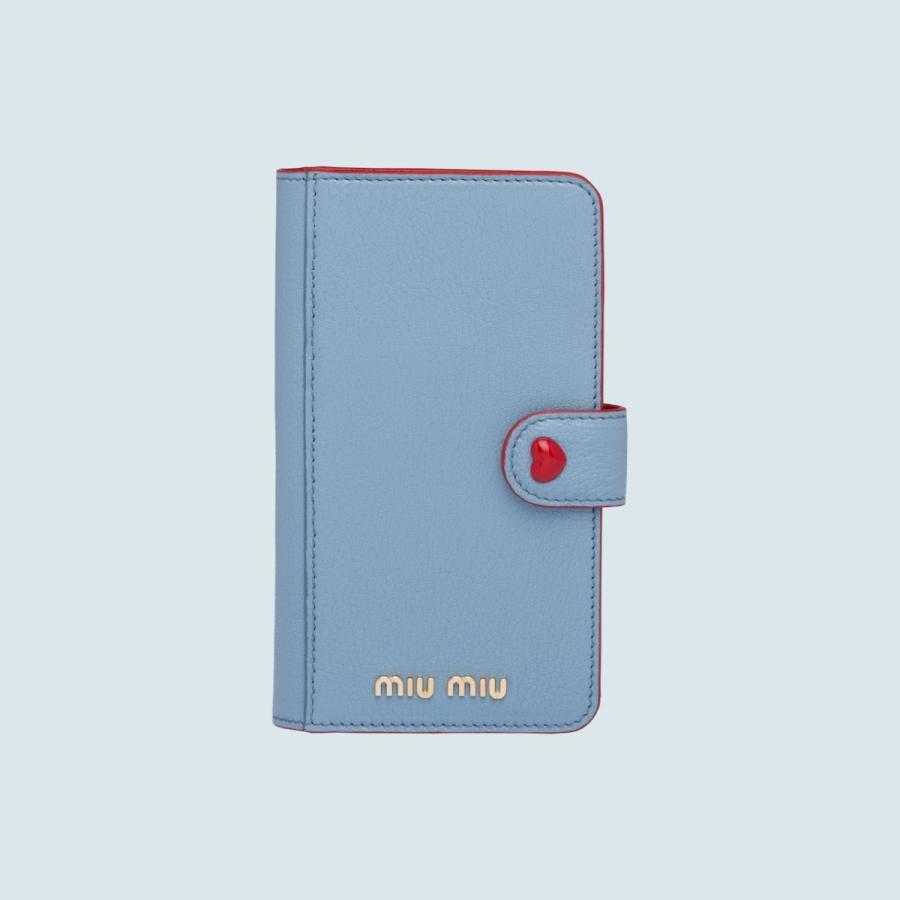 格安即決 ミュウミュウ Miu Miu Iphone X Iphonex アイフォンケース Iphonexs ライトブルー ゴールド ハート マドラスレザー 手帳型 送料無料 Zoetalentsolutions Com