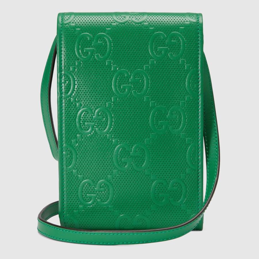 グッチ GUCCI バッグ バック ショルダーバッグ ミニバッグ グリーン GG エンボス レザー