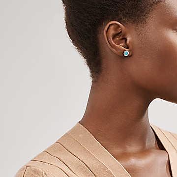 ティファニー Tiffany ピアス ホワイトゴールド 18k ターコイズ ブルー Tモチーフ ラウンド tiffany ブランドショップrarelist 通販 Yahoo ショッピング