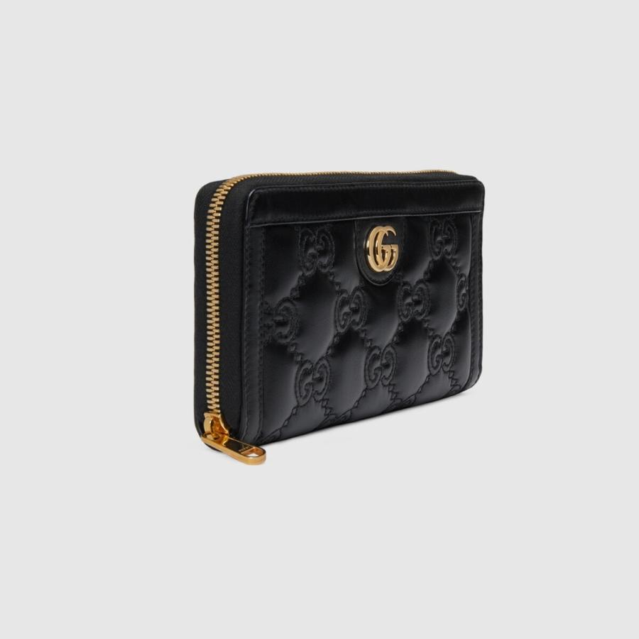 グッチ GUCCI 財布 長財布 ラウンドファスナー ブラック ゴールド GG