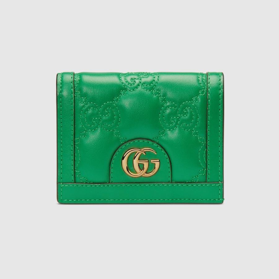 グッチ GUCCI 財布 小財布 二つ折り ２つ折り グリーン ゴールド GG