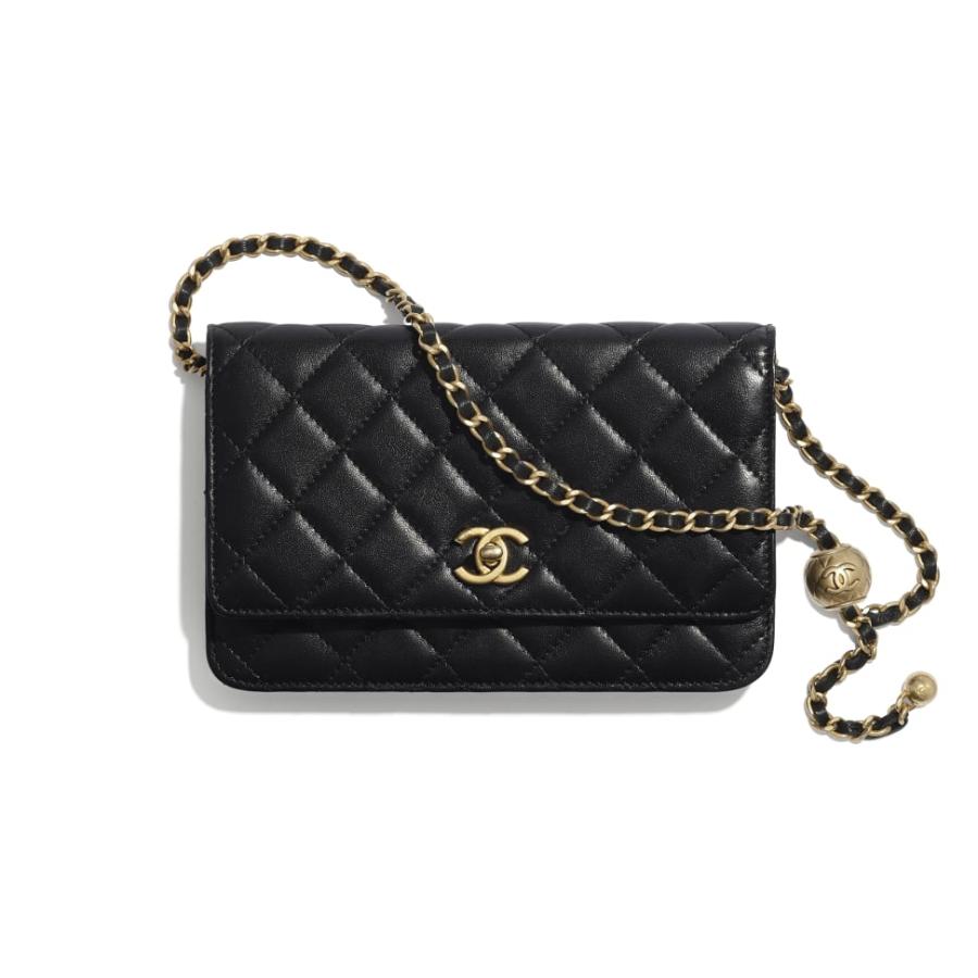 ー品販売 ブランド専門店 シャネル Chanel シャネル Chanel ポーチ ブラック ゴールド チャーム ラムスキン レザー バッグ Www Brockgroup Com