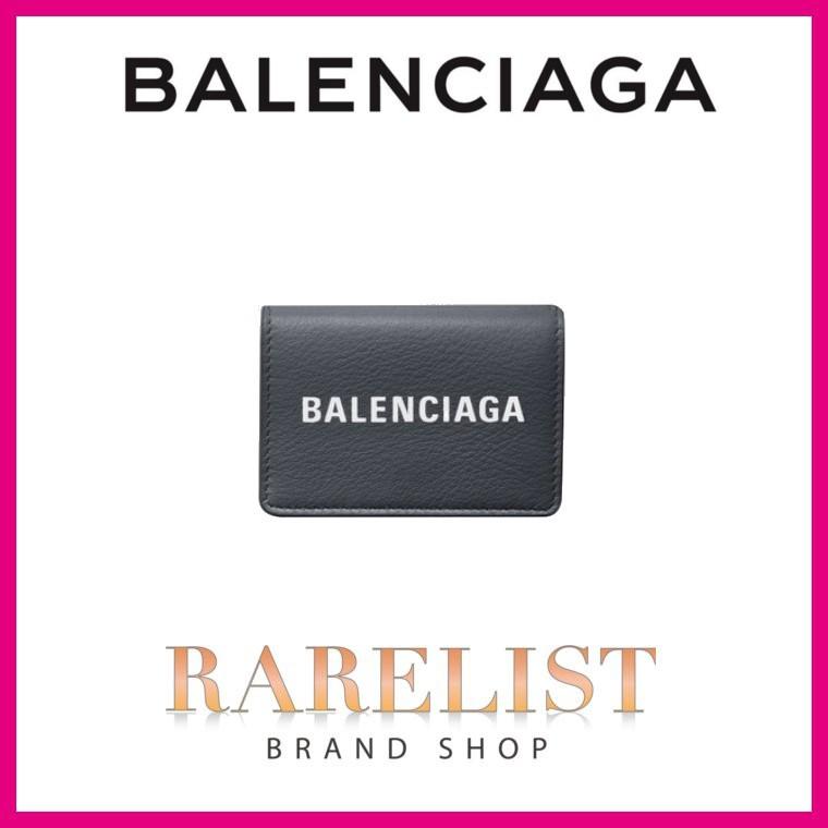 バレンシアガ BALENCIAGA 財布 三つ折り アントラシート レザー ロゴ