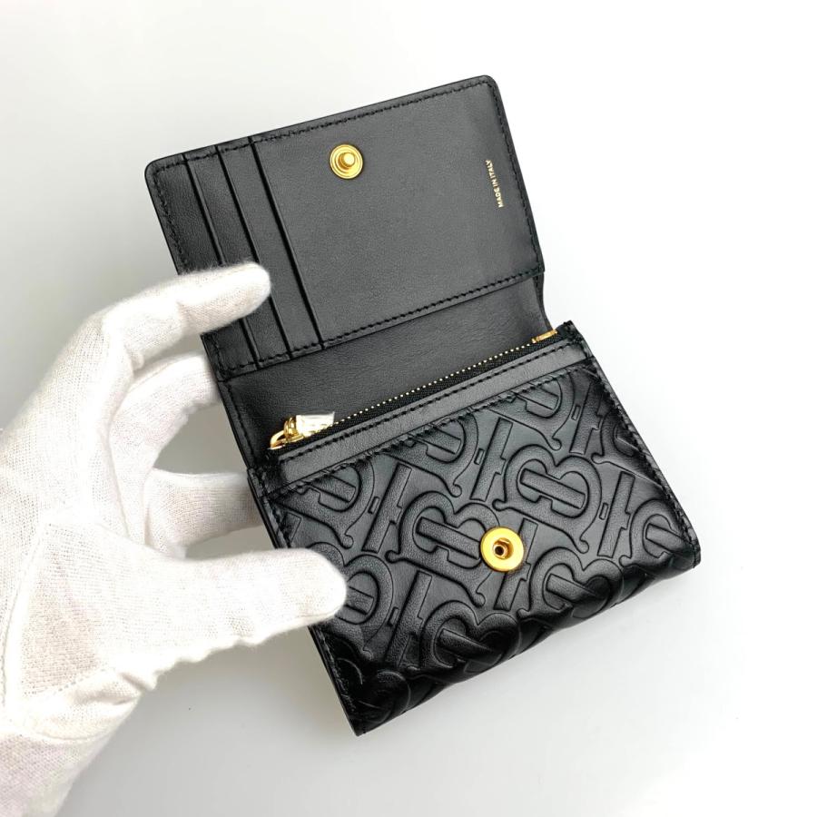 バーバリー BURBERRY 財布 小財布 三つ折り ブラック ゴールド レザー エンボス :BURBERRY80115021:ブランド