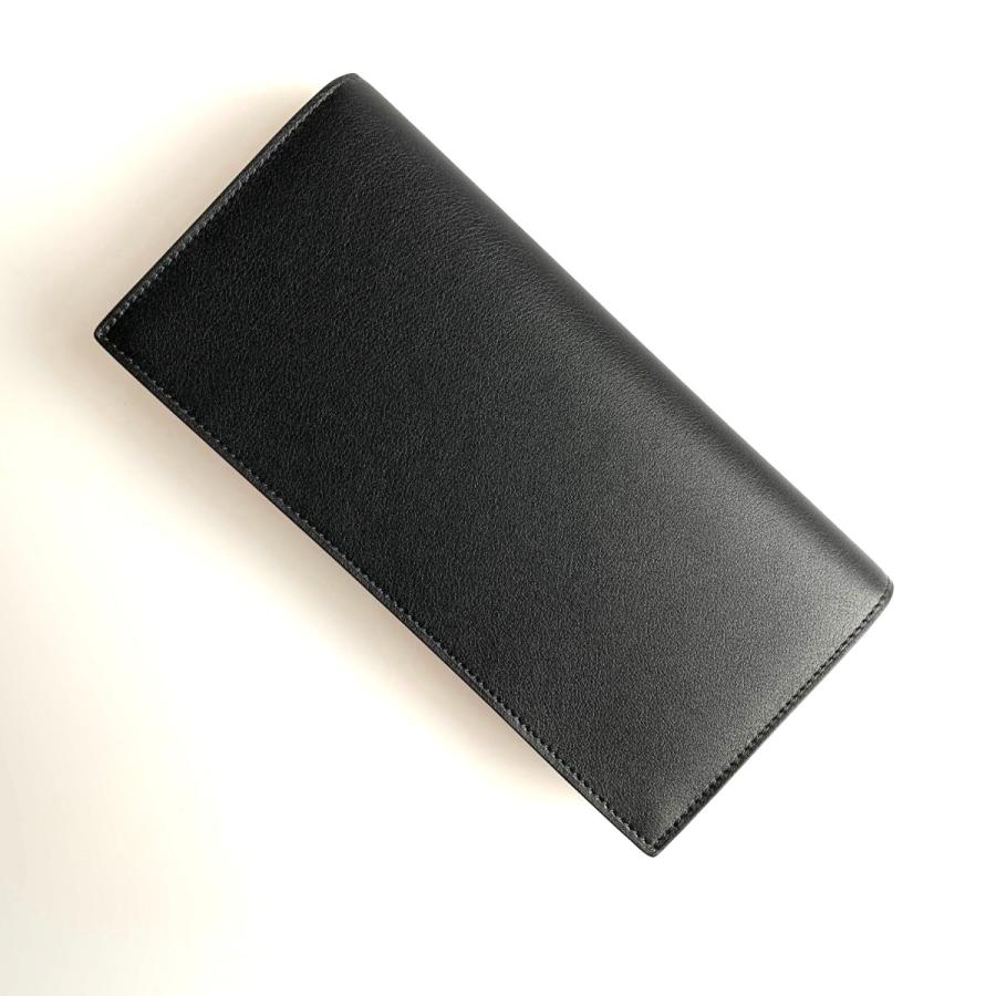 カルティエ CARTIER 財布 長財布 2つ折り 二つ折り ブラック 黒 シルバー レザー 本革 ロゴ エンボス