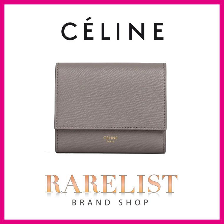 セリーヌ CELINE 財布 小財布 3つ折り 三つ折り ペブル グレー レザー 本革 ロゴ :CELINE10B573BEL10BL:ブランドショップRARELIST - 通販 - Yahoo!ショッピング