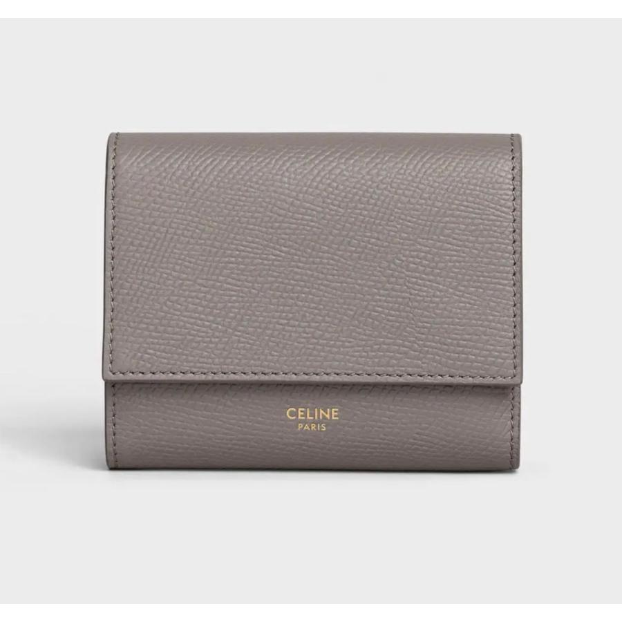 セリーヌ CELINE 財布 小財布 3つ折り 三つ折り ペブル グレー レザー