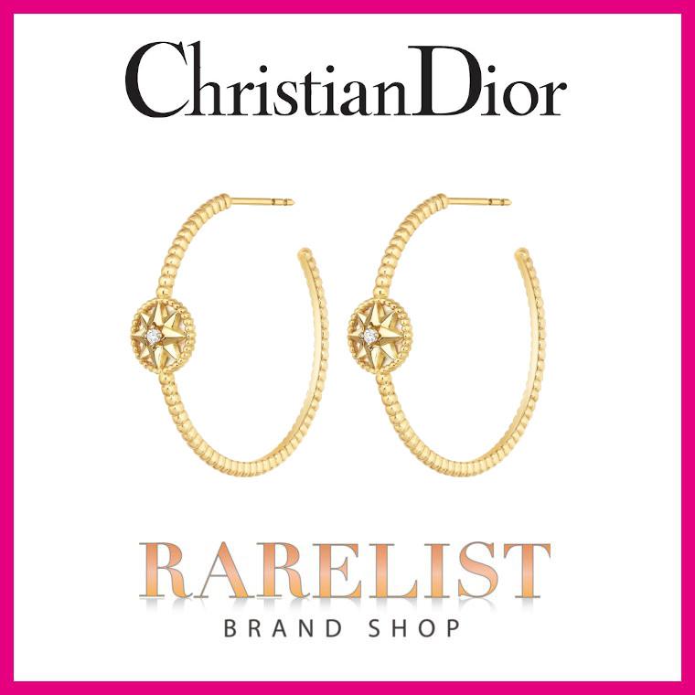 クリスチャンディオール ディオール Christian Dior ピアス 18K イエローゴールド ダイヤモンド マザーオブパール フープ