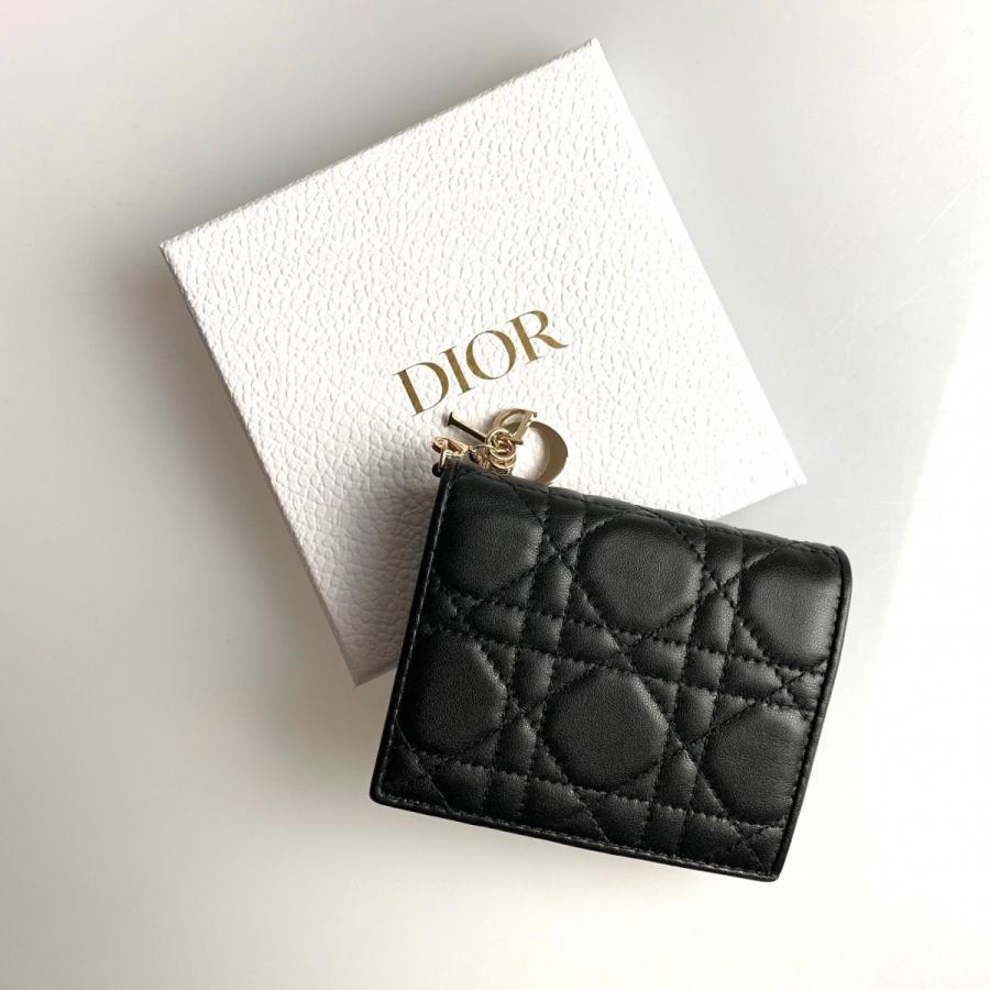 新品 ChristianDior ディオトリオンフ ブラック二つ折り財布-