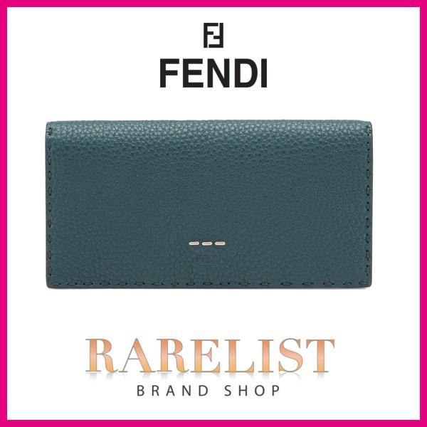フェンディ Fendi 財布 長財布 ２つ折り 二つ折り 新作 アマゾングリーン グリーン シルバー レザー 本革 ロゴ Supersport Tn
