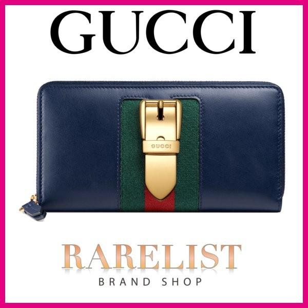 グッチ Gucci 財布 長財布 ラウンドファスナー 新作 ネイビー ブルー